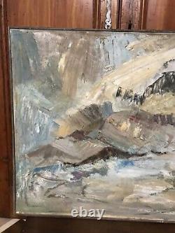 Antique Old Master Modern Abstract Expressionist Oil Painting Maine Mountians