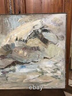 Antique Old Master Modern Abstract Expressionist Oil Painting Maine Mountians