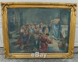 Antique Old Master Oil Painting Christ 12 Apostles HOLY EUCHARIST RAAB Sprengel