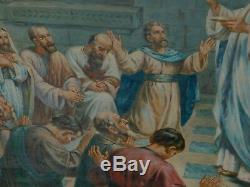 Antique Old Master Oil Painting Christ 12 Apostles HOLY EUCHARIST RAAB Sprengel