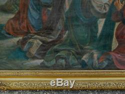 Antique Old Master Oil Painting Christ Apostle First Holy Communion Raab Chicago