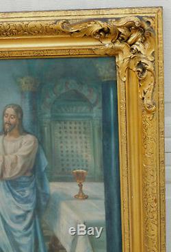 Antique Old Master Oil Painting Christ Apostle First Holy Communion Raab Chicago