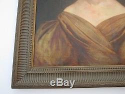 Antique Old Master Painting Portrait Gorgeous Pretty Female Woman Model 18th