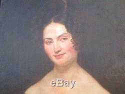 Antique Old Master Painting Portrait Gorgeous Pretty Female Woman Model 18th