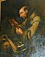 Antique Old Master Painting St. Francis Assisi 18th Century Italian Hermit Skull