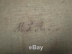 Antique Old Master Portrait Painting Signed With Initials Pretty Woman Female