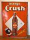 Antique Old Mexican Orange Crush Crushy Tin Metal Sign Advertising 28 From 40's