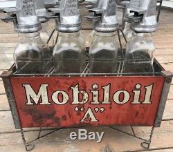 Antique Old Mobil Oil A Gargoyle Gas Sign Enameled Carrier Station Auto Mass