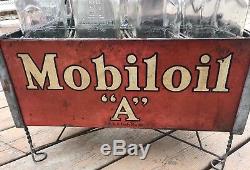 Antique Old Mobil Oil A Gargoyle Gas Sign Enameled Carrier Station Auto Mass