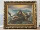Antique Old Nautical Seascape Captain Shipwreck Oil Painting, Signed 1922