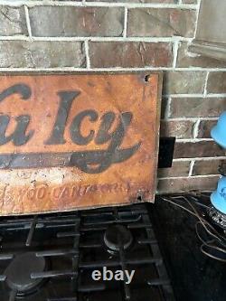 Antique Old Nu Icy Sign