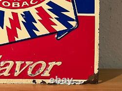 Antique Old ORIGINAL PINCH HIT CHEWING TOBACCO TIN SIGN EMBOSSED ADV Ca. 1930's
