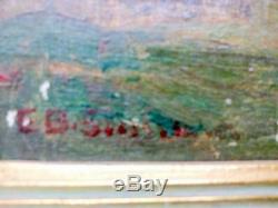 Antique Old Oil Painting American Impressionist Landscape Trees Mission Era Art