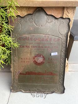 Antique Old Original China Can Co (HK) Ltd Mechanical Tin Toy Tin Sign Board
