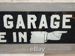 Antique Old Original Early Garage Drive In Reverse Glass Lighted Trade Sign Gas
