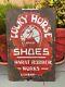 Antique Old Original Lucky Horse Brand Shoes Porcelain Enamel Adv Sign Board