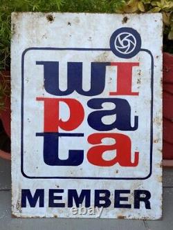 Antique Old Original Wipata Member Rare Porcelain Enamel Adv Sign Board