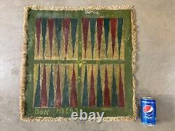 Antique Old PRIMITIVE American Folk Art Outsider GAME BOARD, Backgammon 1920s