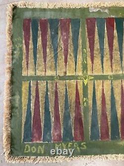 Antique Old PRIMITIVE American Folk Art Outsider GAME BOARD, Backgammon 1920s