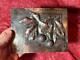 Antique Old P Plasait Signed Silver Plated Nature Branch Leaves Fruit Plaque Art