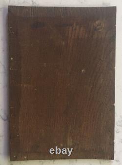 Antique Old Painting On Wooden Board Barbizon School Illegibly Signed