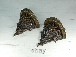 Antique Old Pair Shelfs Bronze Ornemental Art Nouveau 1890´s From 19th Century