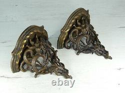 Antique Old Pair Shelfs Bronze Ornemental Art Nouveau 1890´s From 19th Century