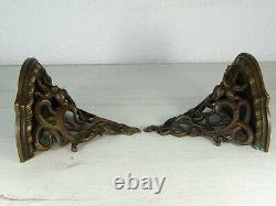 Antique Old Pair Shelfs Bronze Ornemental Art Nouveau 1890´s From 19th Century