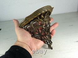 Antique Old Pair Shelfs Bronze Ornemental Art Nouveau 1890´s From 19th Century