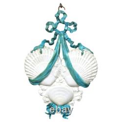Antique Old Paris Porcelain Seashell Wall Pocket Signed C1874