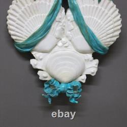 Antique Old Paris Porcelain Seashell Wall Pocket Signed C1874