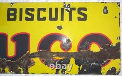 Antique Old Parle Gluco Biscuit i Enamel Porcelain Advertisement Sign Board Rare