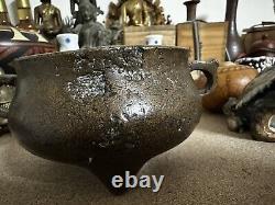 Antique Old Pawn Asian Copper Heavy Handmade Censer Signed
