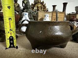 Antique Old Pawn Asian Copper Heavy Handmade Censer Signed