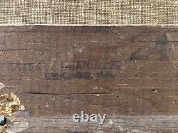 Antique Old Primitive American Folk Art Landscape Oil Painting, Signed 1880