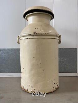 Antique Old Primitive Americana Brock Hall Dairy Co Milk Can, New England 20s