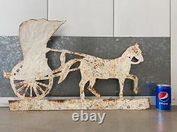 Antique Old Primitive Texas Southern Folk Art Horse Coach Harness Trade Sign