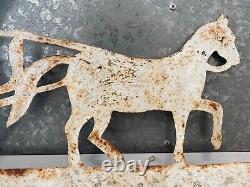 Antique Old Primitive Texas Southern Folk Art Horse Coach Harness Trade Sign