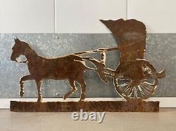 Antique Old Primitive Texas Southern Folk Art Horse Coach Harness Trade Sign