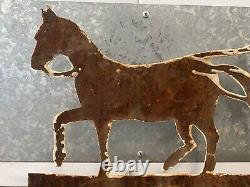 Antique Old Primitive Texas Southern Folk Art Horse Coach Harness Trade Sign