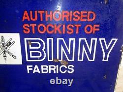 Antique Old Rare Binny Fabrics Indian Advertising Porcelain Enamel Sign Board