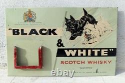 Antique Old Rare Black And White Scotch Whisky Buchanan's London Litho Tin Sign