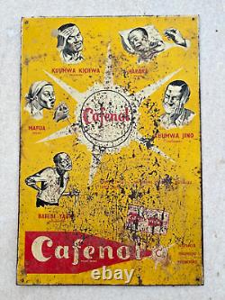 Antique Old Rare Cafenol Medicine Tablet Advertise Litho Tin Sign Board England