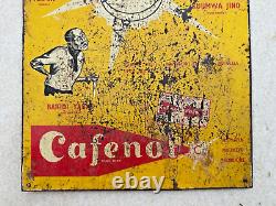 Antique Old Rare Cafenol Medicine Tablet Advertise Litho Tin Sign Board England
