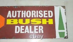 Antique Old Rare Collectible Bush Radio Dealer Ad Porcelain enamel Sign board