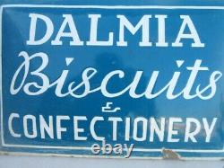 Antique Old Rare Dalmia Biscuits And Confectionery Porcelain Enamel Sign Board