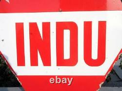 Antique Old Rare Indian Original INDU 2 Sided Ad Porcelain Enamel Sign Board