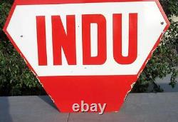 Antique Old Rare Indian Original INDU 2 Sided Ad Porcelain Enamel Sign Board