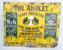 Antique Old Rare Lawrence & Mayo The Amulet Sunglasses Enamel Sign Board London
