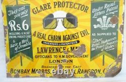 Antique Old Rare Lawrence & Mayo The Amulet Sunglasses Enamel Sign Board London